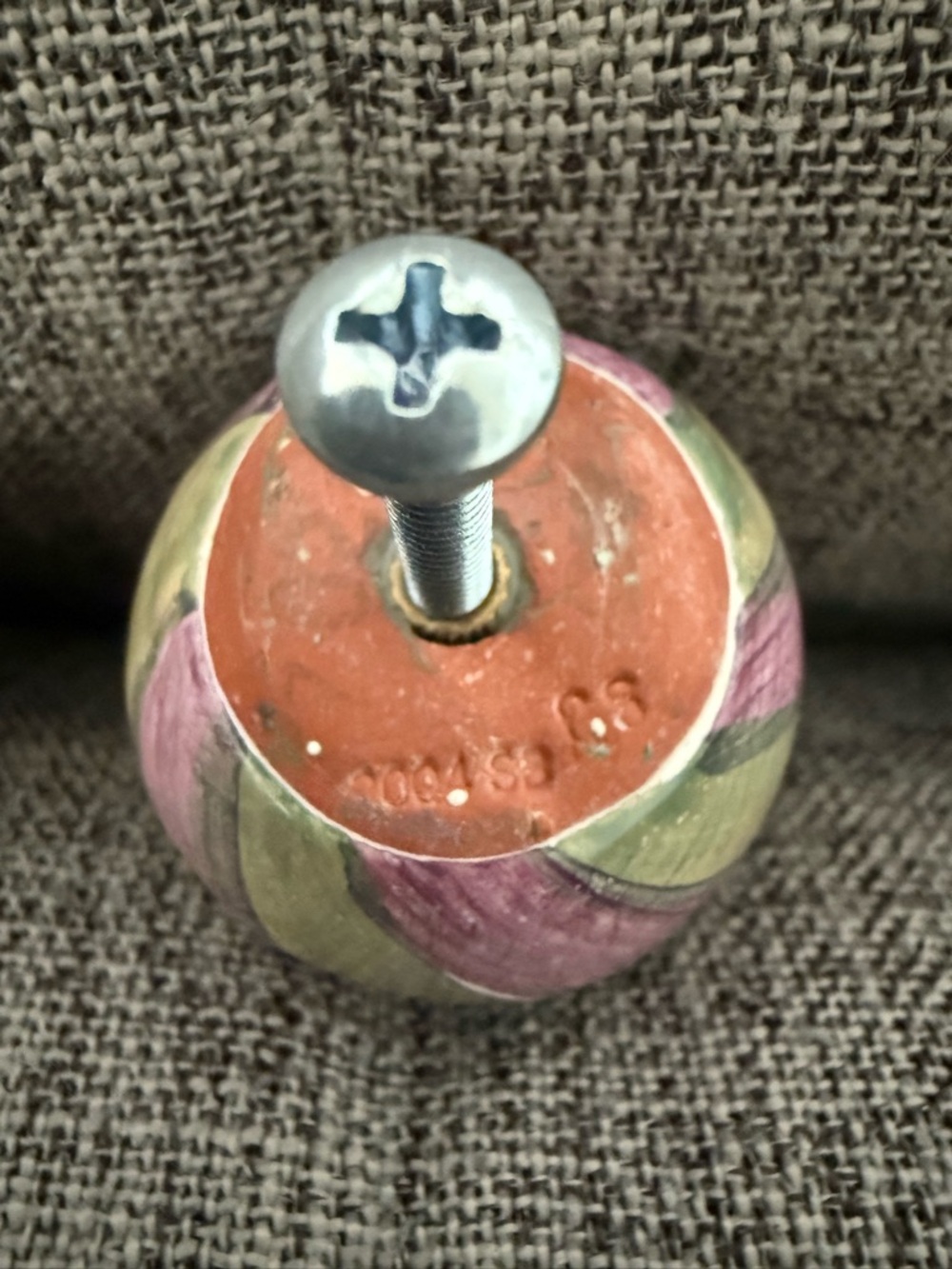 MacKenzie-Childs Retired Pink and Green Swirl Decorative Spheres